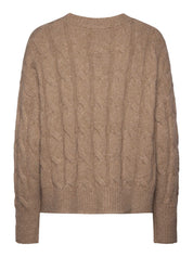 Rosemunde / RWTulip Wool Blend LS Oversize Cable Knit Pullover / silver mink melange