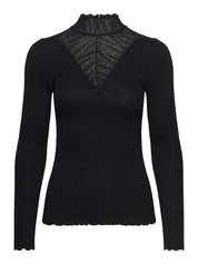 Rosemunde / RWBeatha Silk LS Lace T-shirt / black