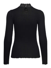 Rosemunde / RWBeatha Silk LS Lace T-shirt / black
