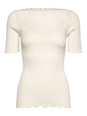 Rosemunde / RWBeatha Silk 2-4 SS Boatneck Lace T-shirt / ivory