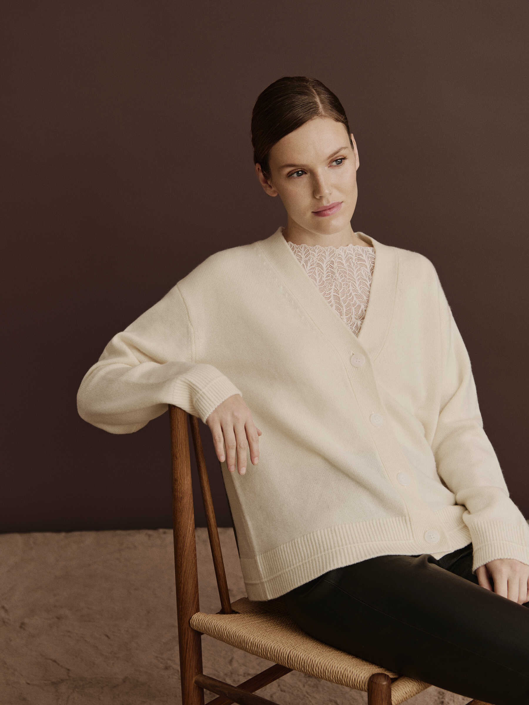 Rosemunde / RWBeatha Silk 2-4 SS Boatneck Lace T-shirt / ivory