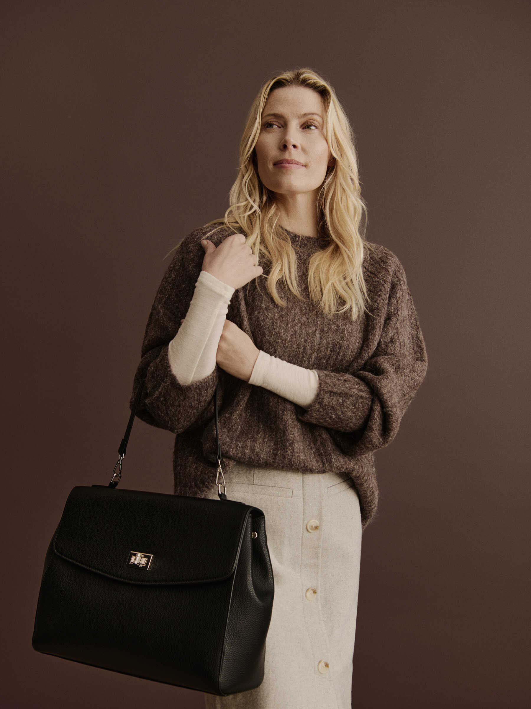 Rosemunde / RBSanya Large Working Bag / black silver