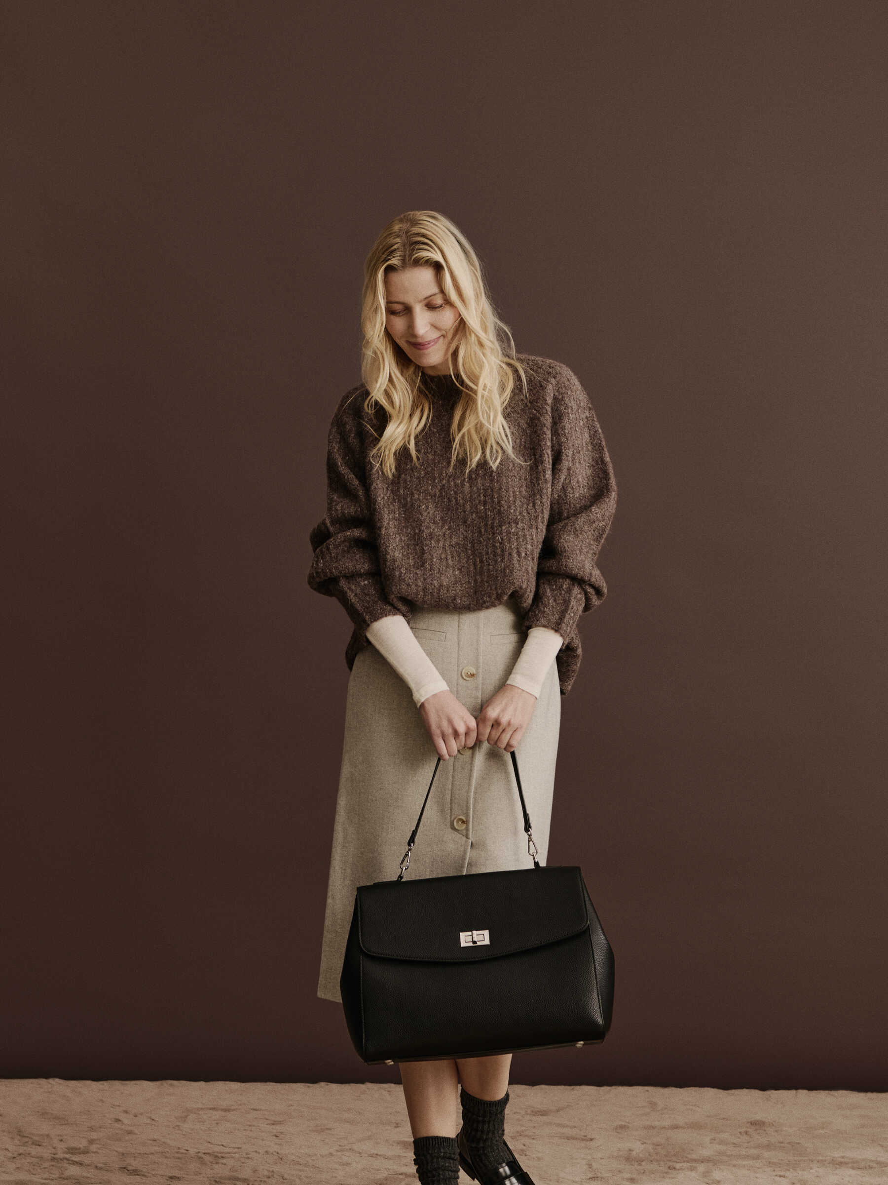 Rosemunde / RBSanya Large Working Bag / black silver