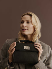 Rosemunde / RBSanya Medium Top Handle Bag / black silver