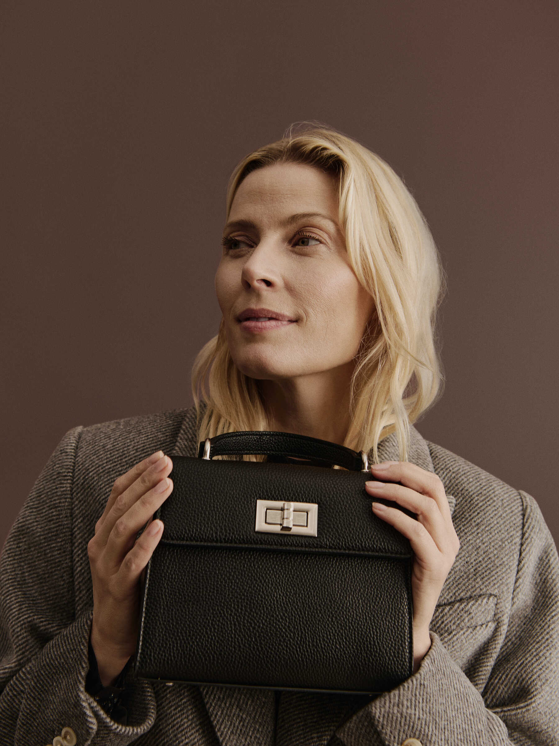 Rosemunde / RBSanya Medium Top Handle Bag / black silver