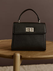 Rosemunde / RBSanya Medium Top Handle Bag / black silver