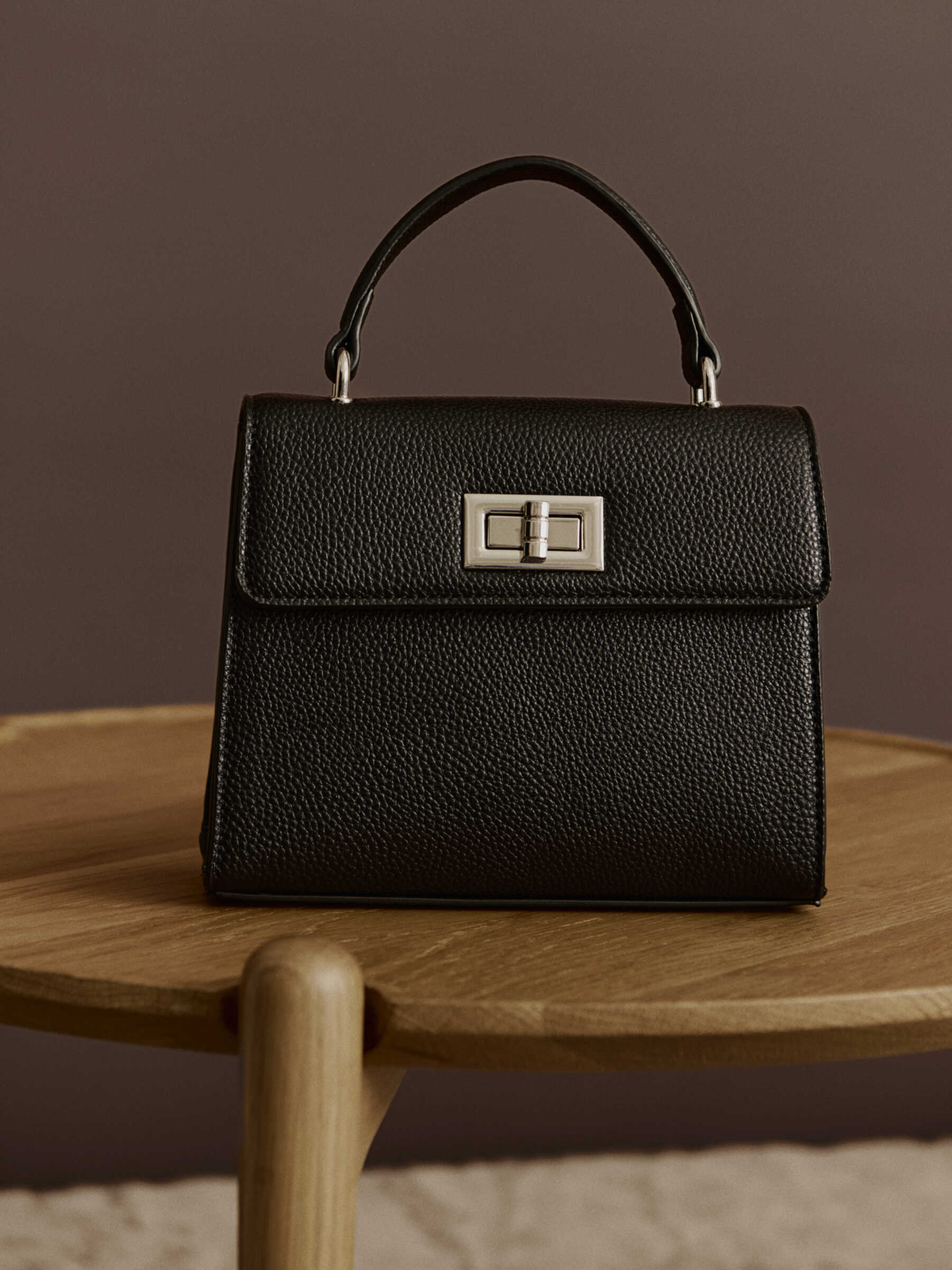 Rosemunde / RBSanya Medium Top Handle Bag / black silver