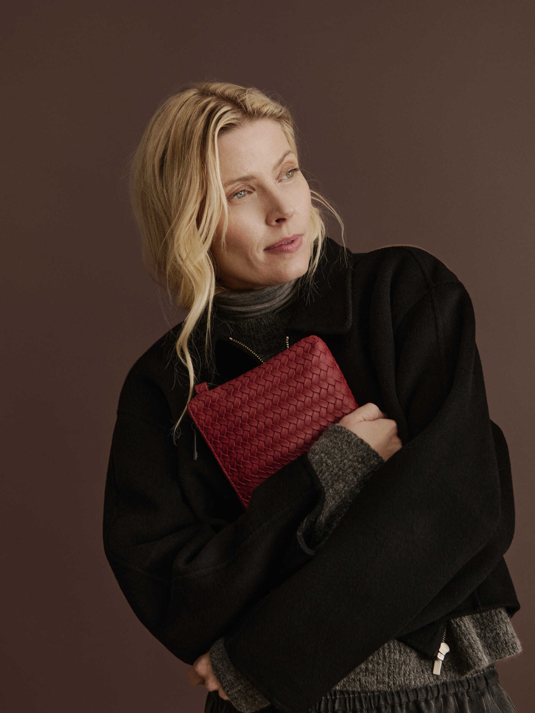 Rosemunde / RBRemi Medium Clutch / cranberry black oxid