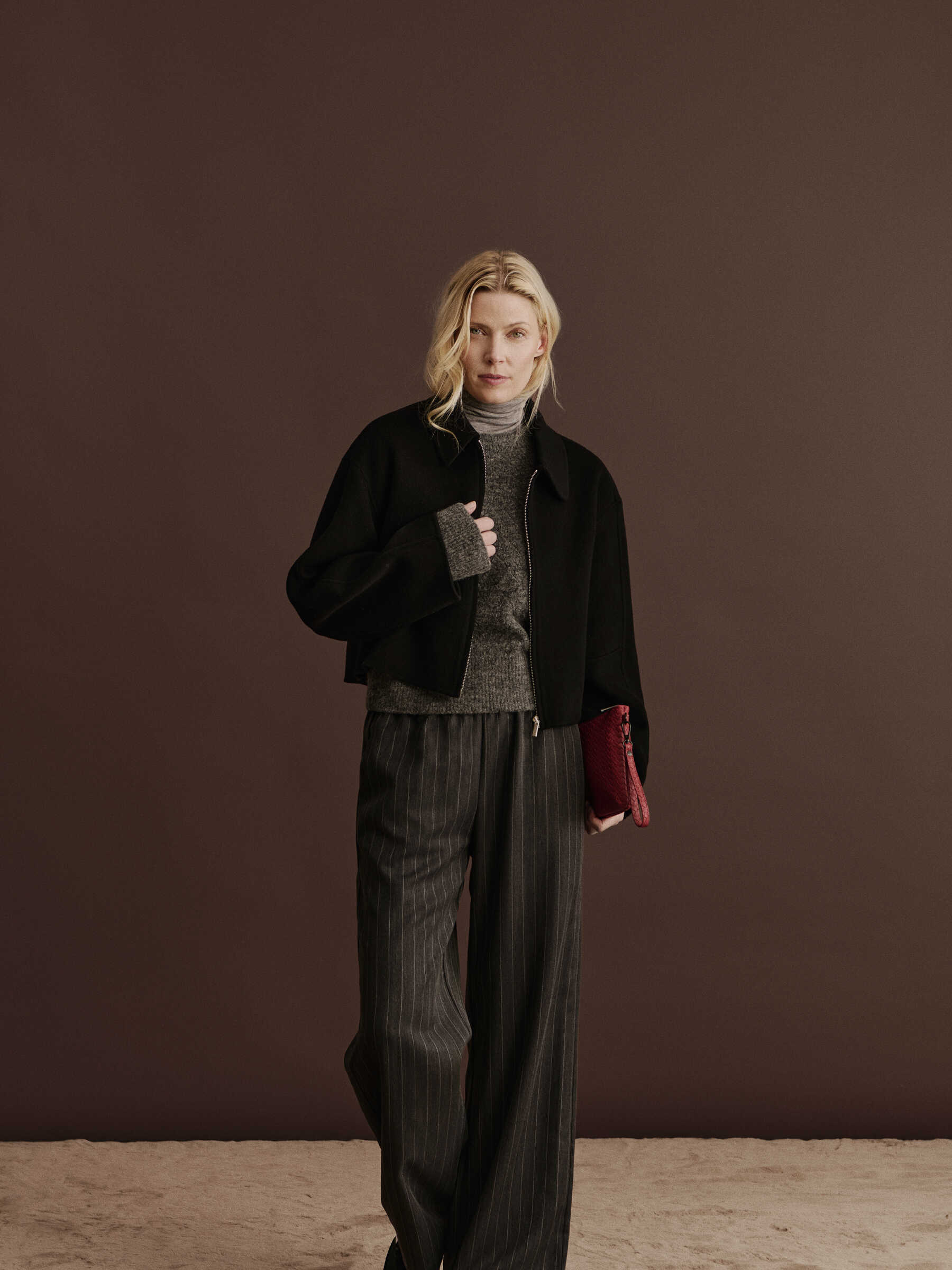 Rosemunde / RBRemi Medium Clutch / cranberry black oxid