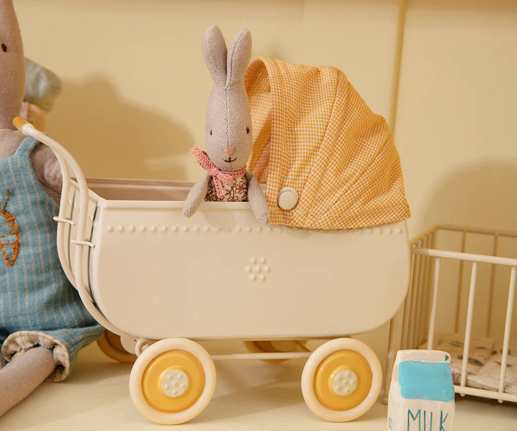 Maileg / Kinderwagen, Mikro - Gelb