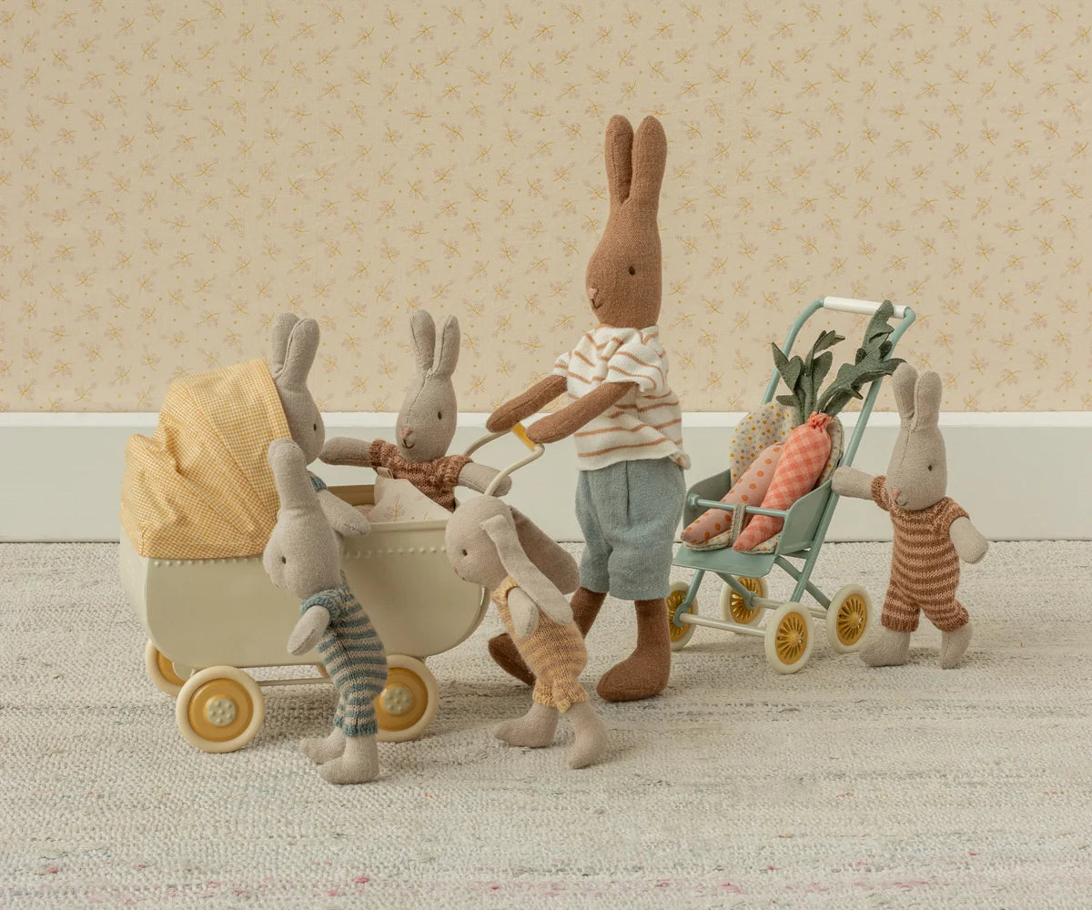 Maileg / Kinderwagen, Mikro - Gelb