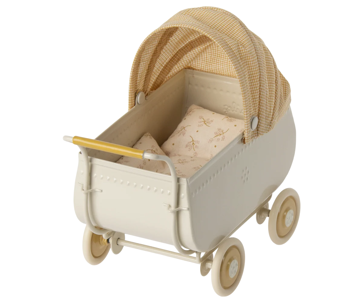 Maileg / Kinderwagen, Mikro - Gelb