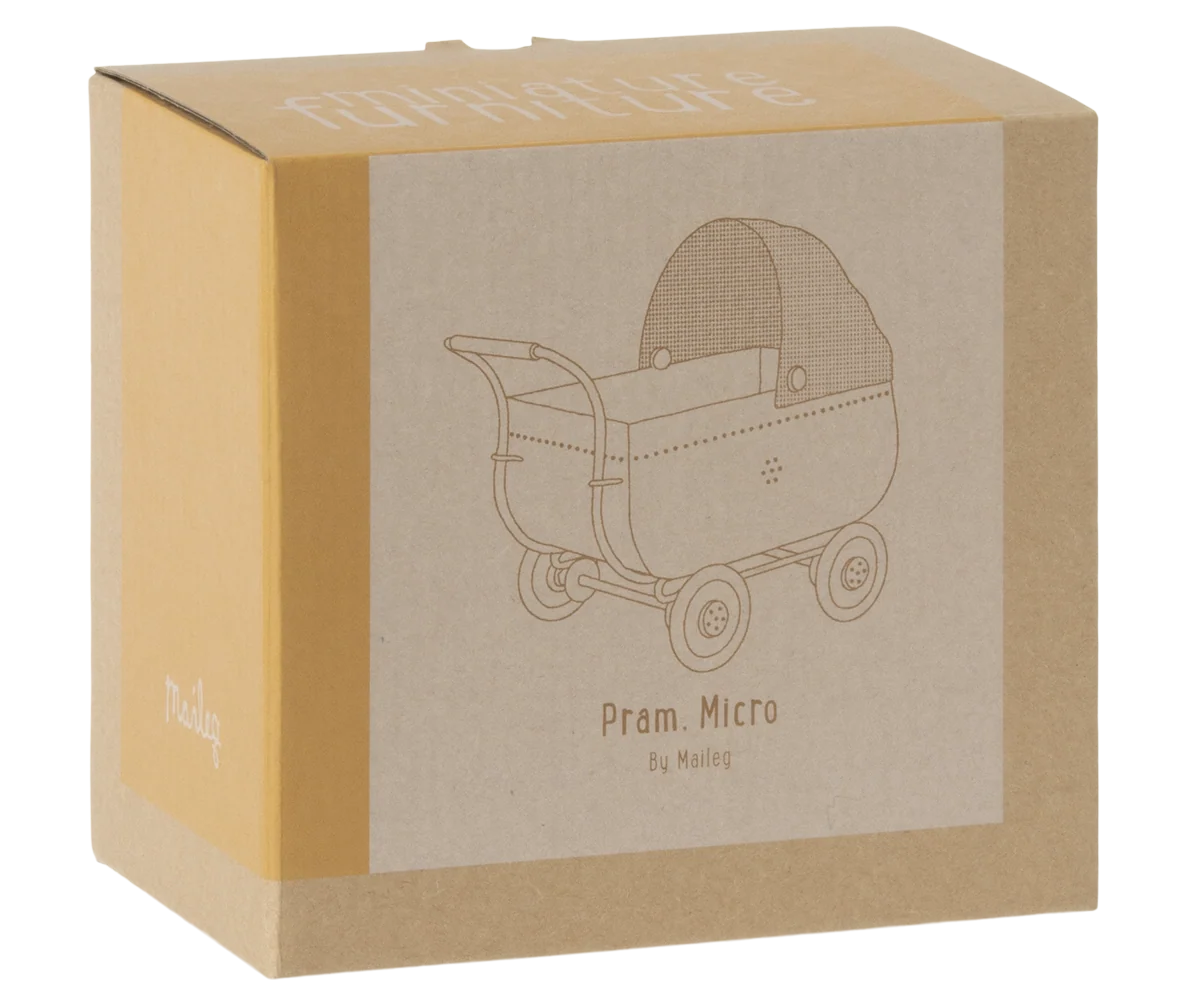 Maileg / Kinderwagen, Mikro - Gelb