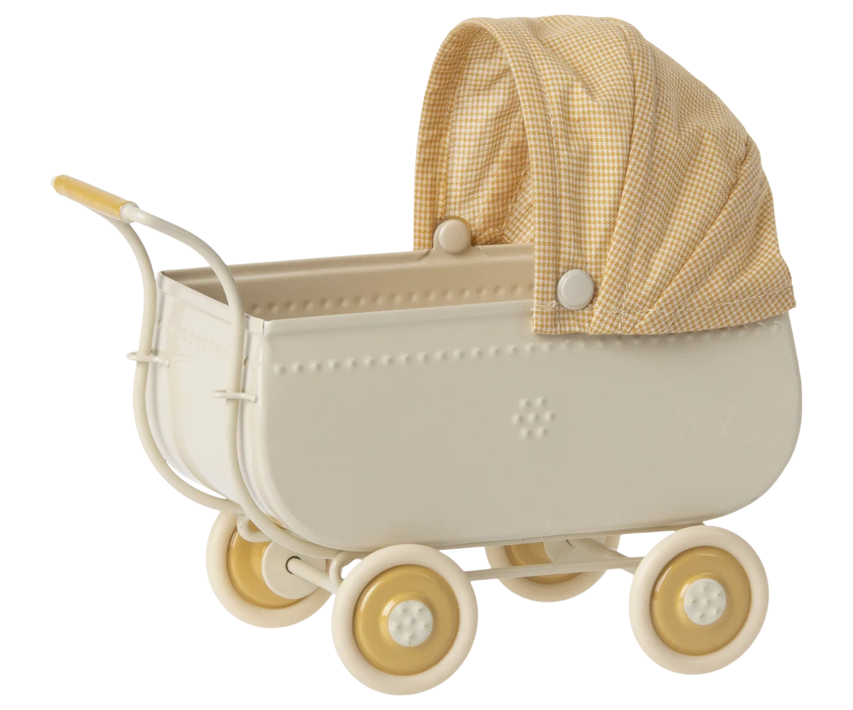 Maileg / Kinderwagen, Mikro - Gelb