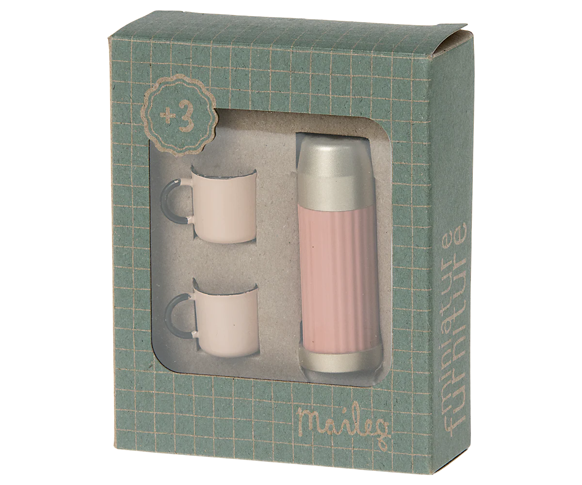 Maileg / Thermoskanne und Tassen - Soft Coral