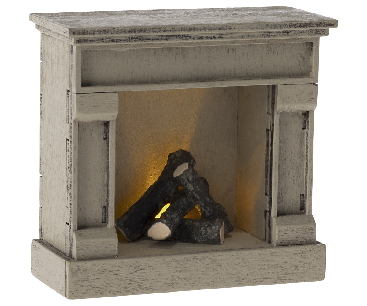 Maileg / Kamin, Maus - Offwhite