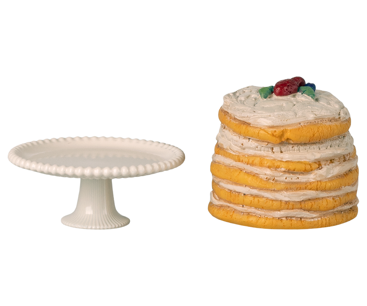 Maileg / Partykuchen und Kuchenplatte, Maus – Off Weiß