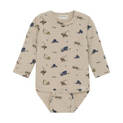Minymo / Body LS AOP Sweat / Oxford Tan