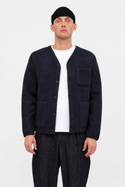 ANERKJENDT / AKSIGURD BOILED WOOL OVERSHIRT / Sky Captain