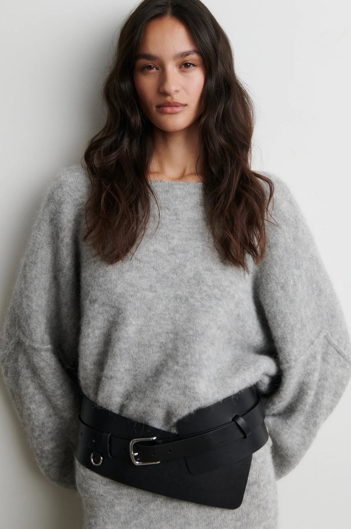 SECOND FEMALE / Pollenza Knit Pullover / Light Grey Melange