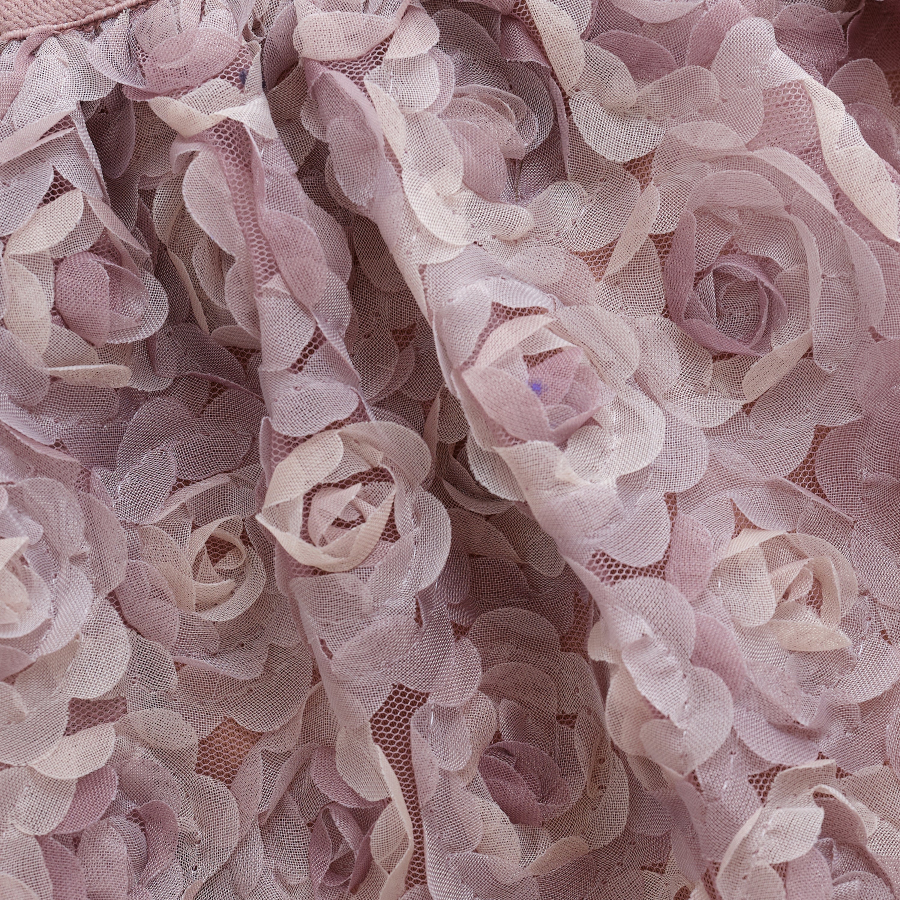 Minymo / Skirt w. Mesh Flowers / Woodrose