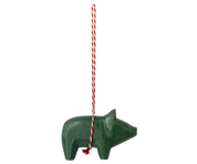 Maileg / Holzornament, Schwein - Dunkelgrün