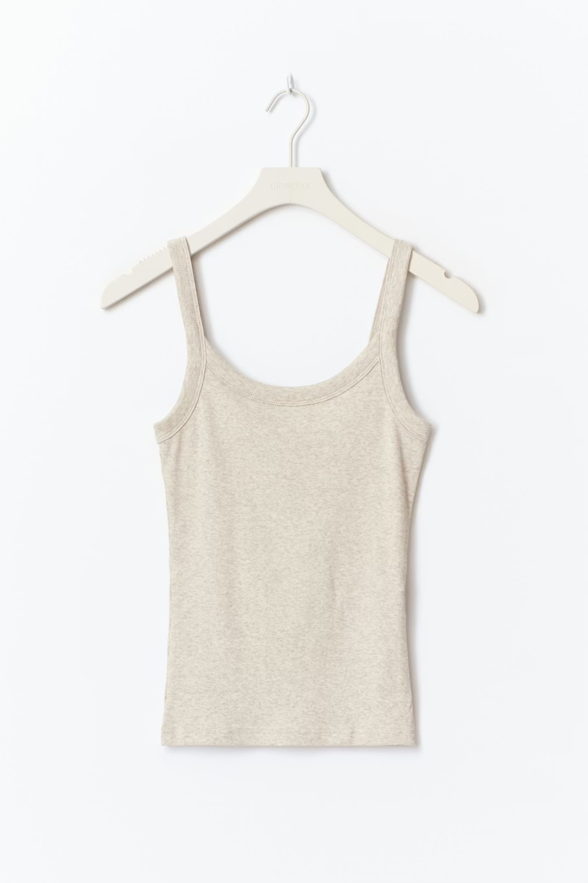 Gina Tricot / Basic rib singlet / Beige melange (1186)