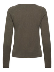 Rosemunde / RWLaica Cashmere LS O-neck Raglan Cardigan / forrest night