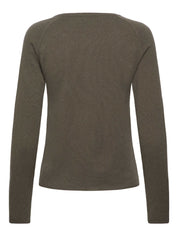 Rosemunde / RWLaica Cashmere LS O-neck Raglan Cardigan / forrest night