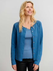 Rosemunde / RWLaica Cashmere LS O-neck Raglan Cardigan / infinity