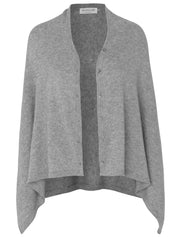 Rosemunde / RWLaica Cashmere Poncho / light grey melange