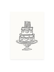 L'Atelier Samedi - Postkarte Torte (Risographie) | Hochzeitskarte | Geburtstag