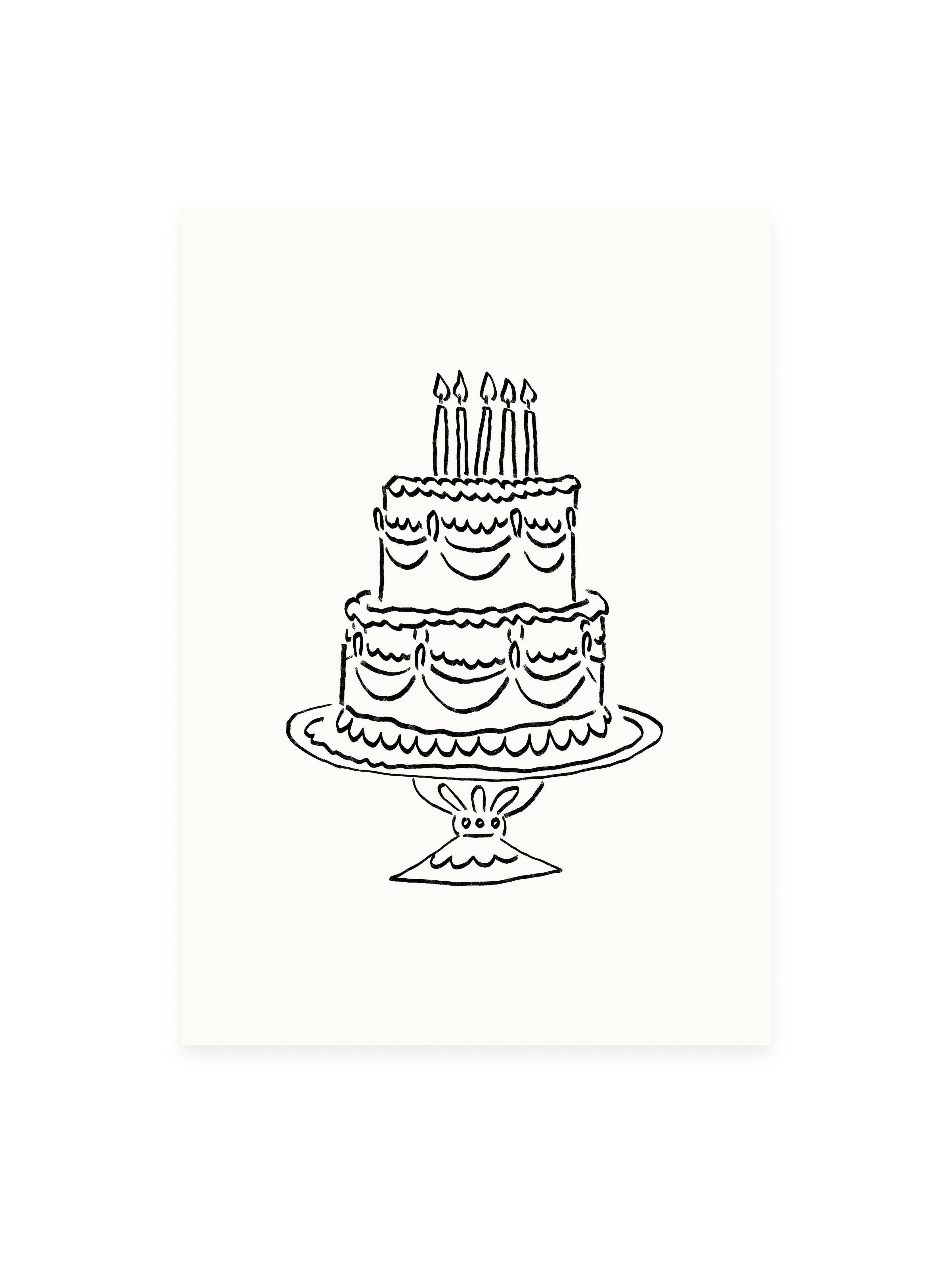 L'Atelier Samedi - Postkarte Torte (Risographie) | Hochzeitskarte | Geburtstag