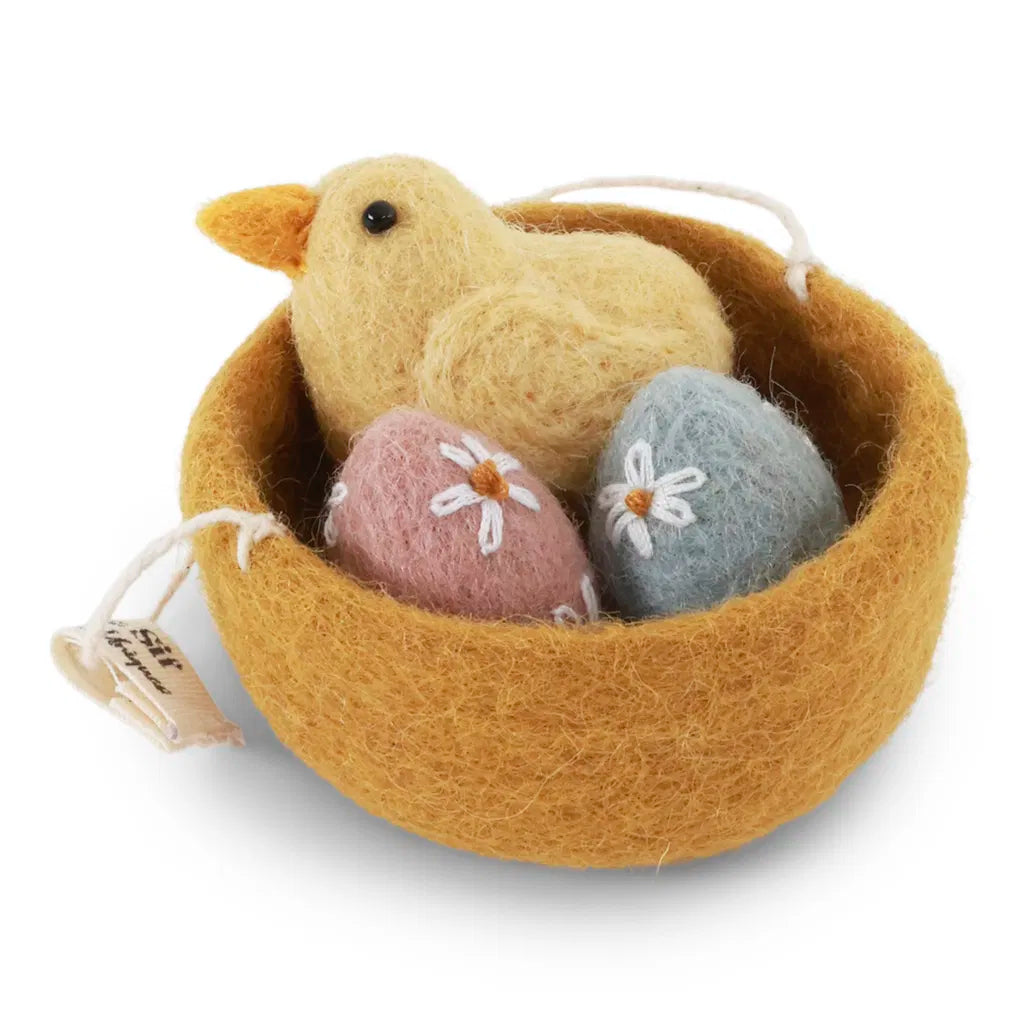 Gry & Sif / Nest w/Eggs & Chicklet Bird