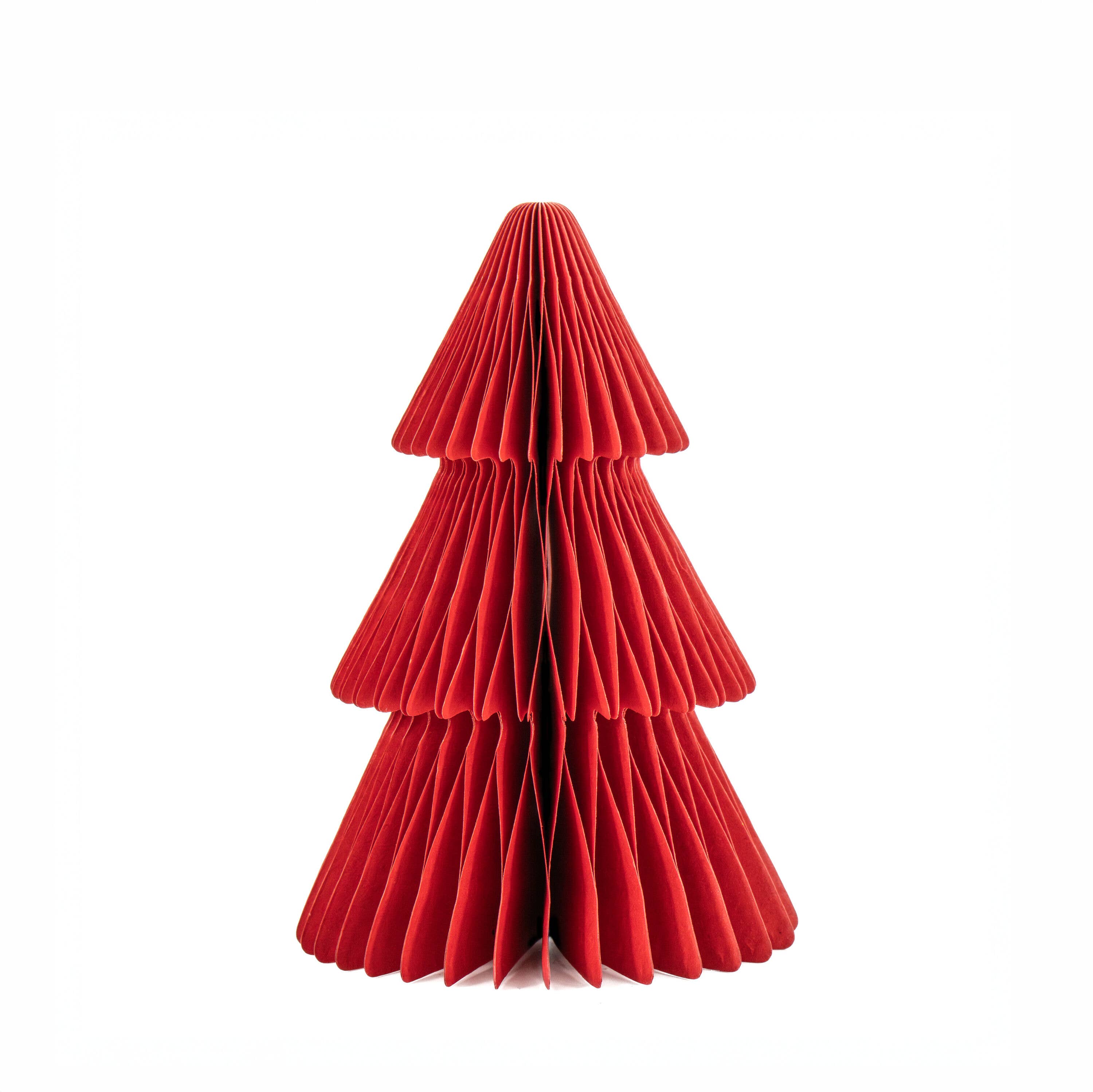 Honigwaben-Stehender Weihnachtsbaum Tiefrot - 2er-Set