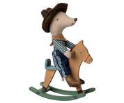 Maileg / Cowboy Maus auf Schaukelpferd, Kleiner Bruder