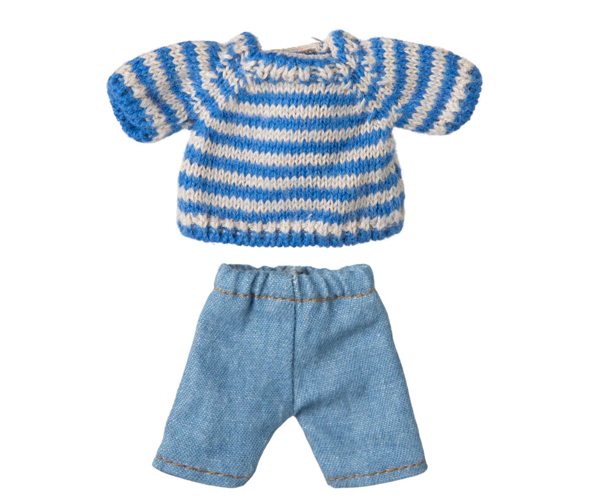 Maileg / Strickpullover und Hose für Großer Bruder Maus