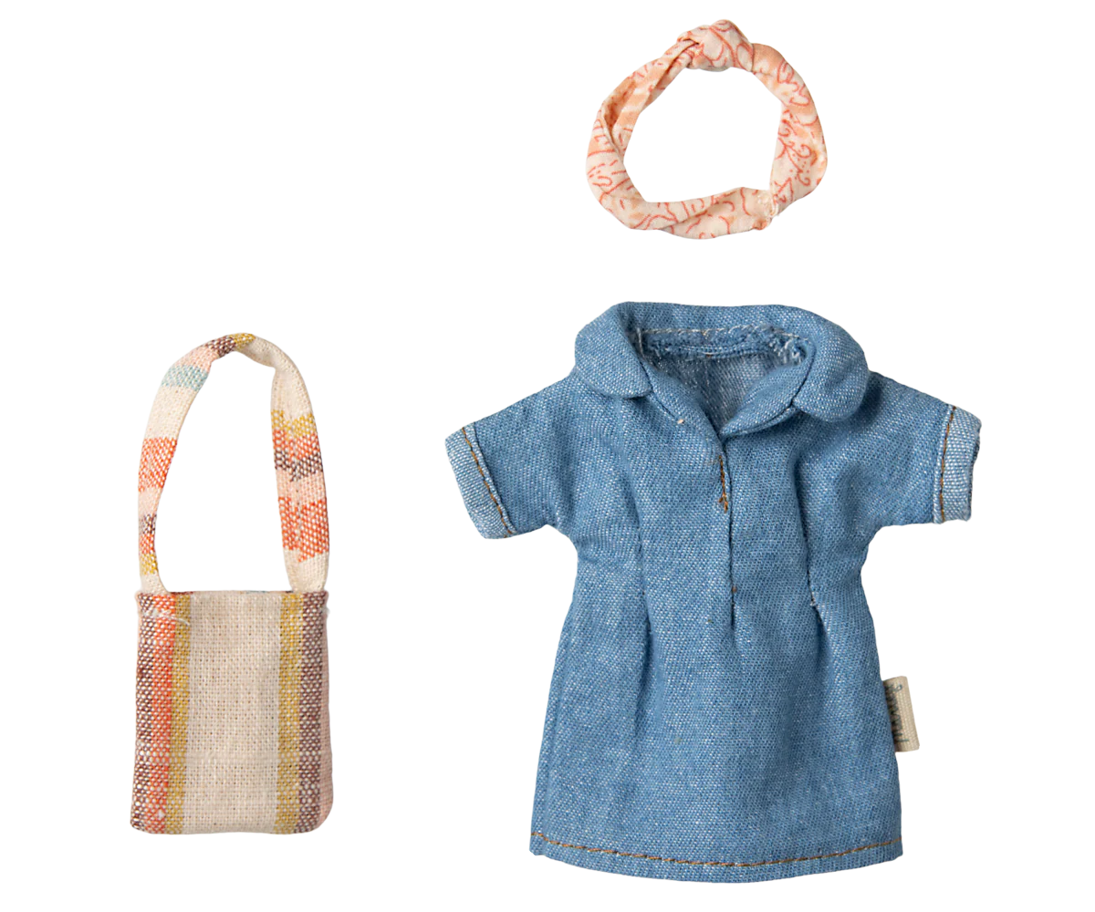 Maileg / Jeanskleid und Tasche für Mama Maus