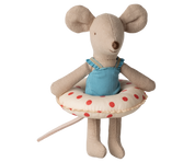 Maileg / Strandmaus mit Schwimmring, Kleine Schwester – Rot gepunktet