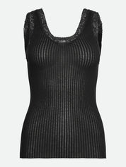 Rosemunde / RWBelize Silk SL U-neck Lace Top / Black
