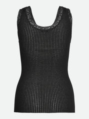 Rosemunde / RWBelize Silk SL U-neck Lace Top / Black
