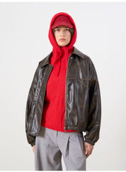 EDITED / Jilian Jacket PU / Dark Brown Washed