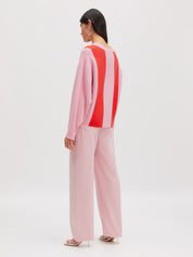 Edited / Bodil Jumper / Flame Scarlet and Cameo pink stripes