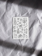 Postkarte 'afternoon soirée' (Risographie) | Hochzeit