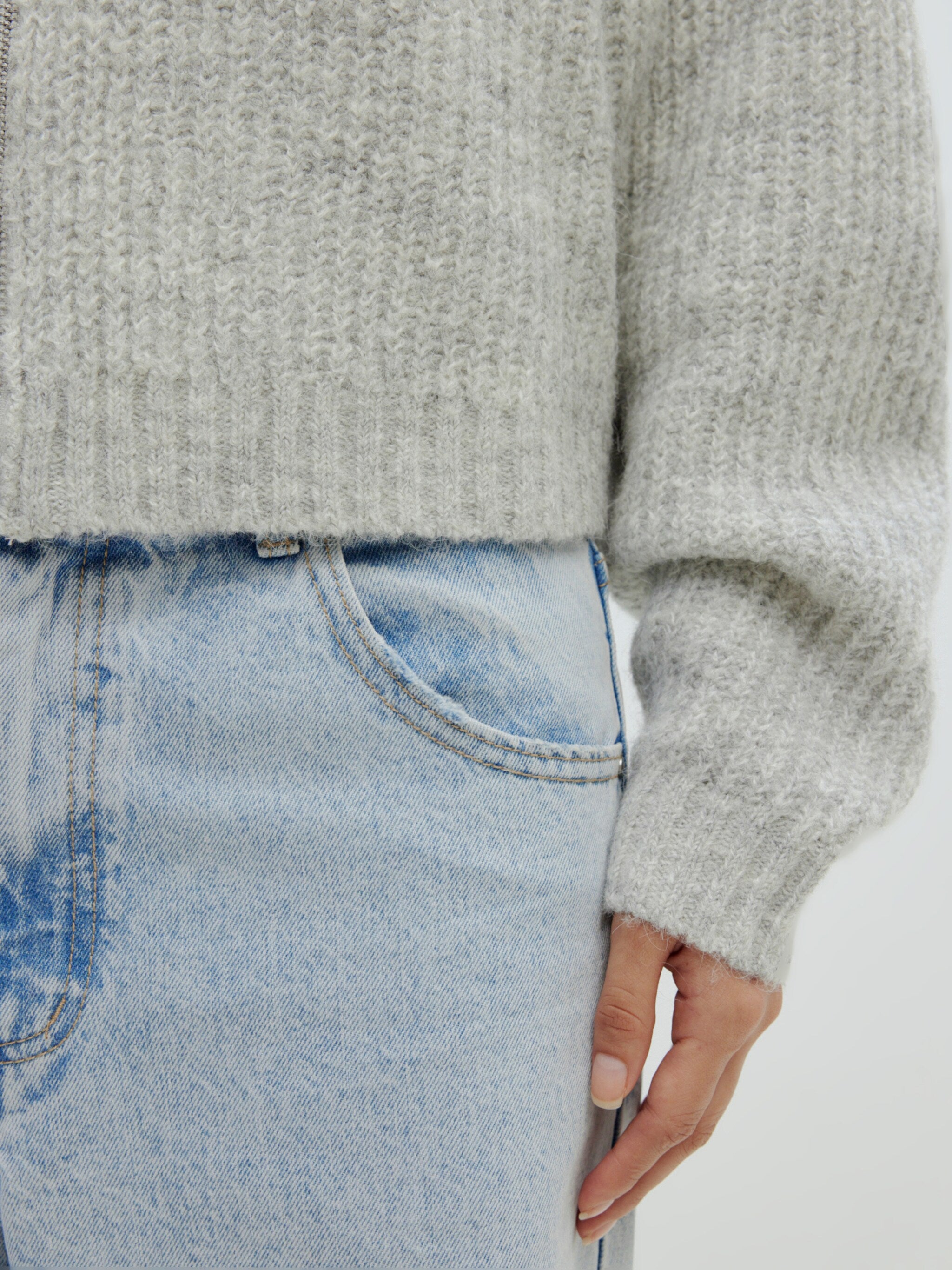 EDITED / Rani Bomber Cardigan / Grey Melange