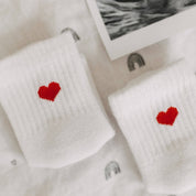 Eulenschnitt - Babysocken Herz rot 16-18