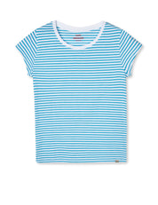 Mads Nørgaard / Fine Jersey Stripe Teasy Tee FAV / Brilliant White/Malibu