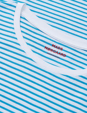 Mads Nørgaard / Fine Jersey Stripe Teasy Tee FAV / Brilliant White/Malibu