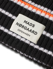 Mads Nørgaard / Yota Anju Stripe Beanie / Black/Vanilla Ice