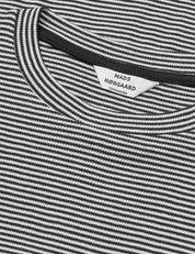 Mads Nørgaard / 2x2 Cotton Stripe Tuba Tee LS / Black/Vanilla Ice